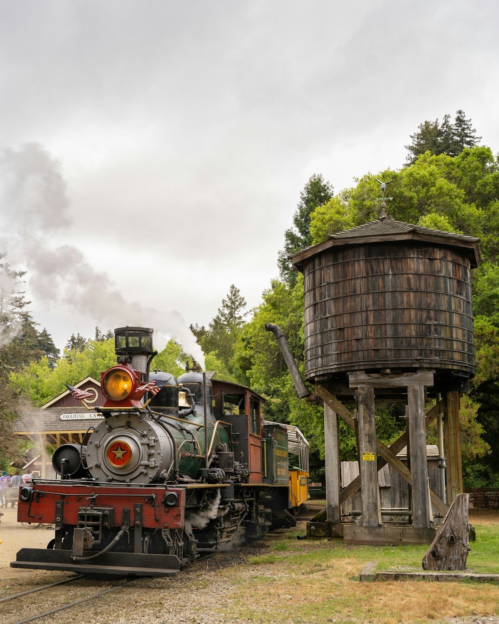 Steam locomotive at Roaring Camp Railroad